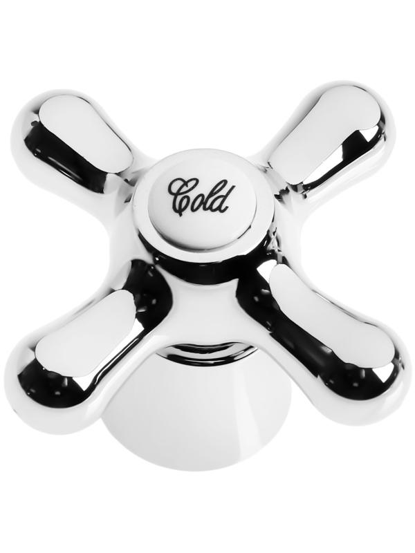 Маховик для смесителя ZEIN Z005, крест, для кран-букс со штоком на 20 шлицов, пластик, хром