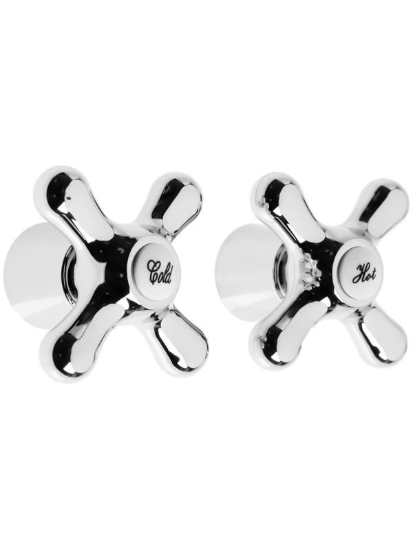 Маховик для смесителя ZEIN Z005, крест, для кран-букс со штоком на 20 шлицов, пластик, хром