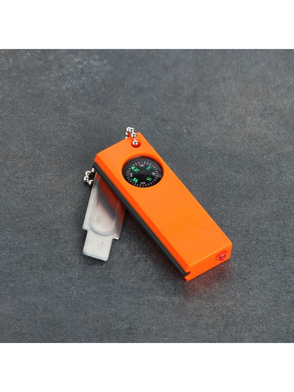 Огниво туристическое, с компасом, фонариком, 8 см