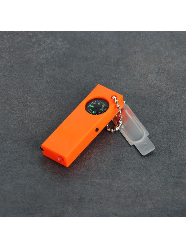 Огниво туристическое, с компасом, фонариком, 8 см