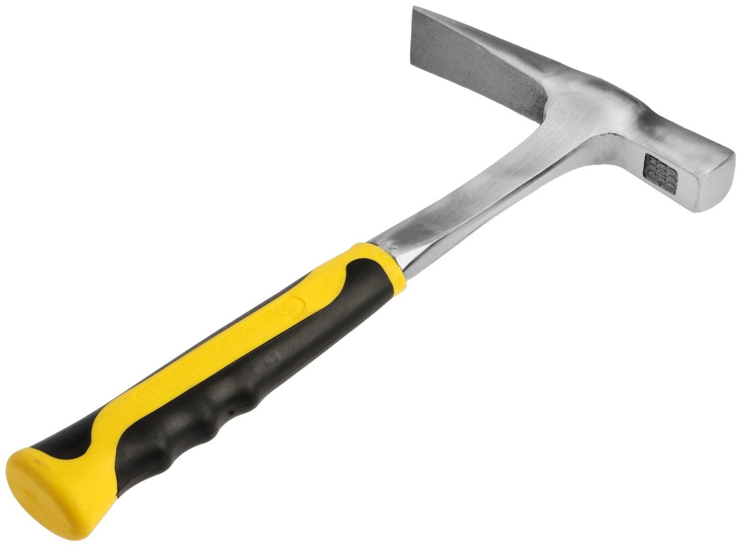 Молоток каменщика ТУНДРА ПРОФИ, цельнокованый, двухкомпонентная рукоятка, 450 г