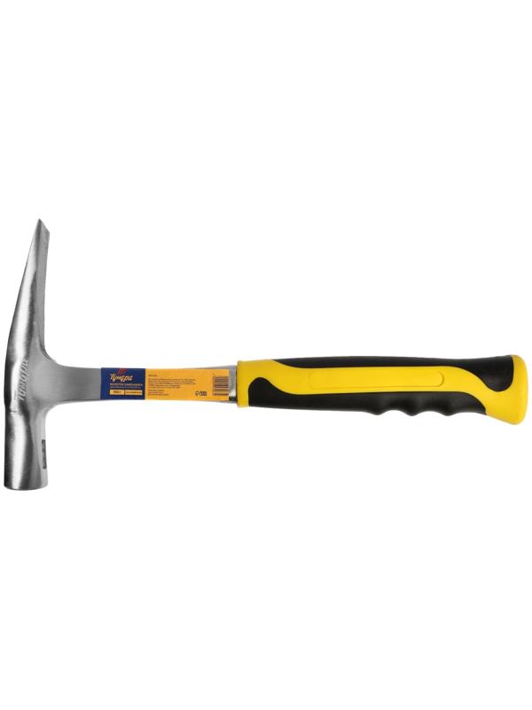 Молоток каменщика ТУНДРА ПРОФИ, цельнокованый, двухкомпонентная рукоятка, 450 г