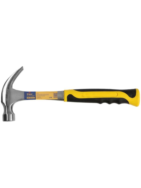 Молоток-гвоздодер ТУНДРА ПРОФИ, цельнокованый, двухкомпонентная рукоятка, 350 г