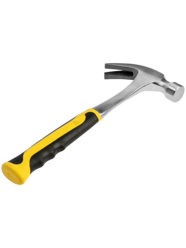 Молоток-гвоздодер ТУНДРА ПРОФИ, цельнокованый, двухкомпонентная рукоятка, 350 г