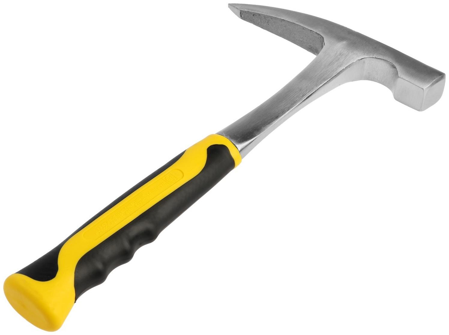 Молоток-кирка ТУНДРА ПРОФИ, цельнокованый, двухкомпонентная рукоятка, заостренный, 600 г