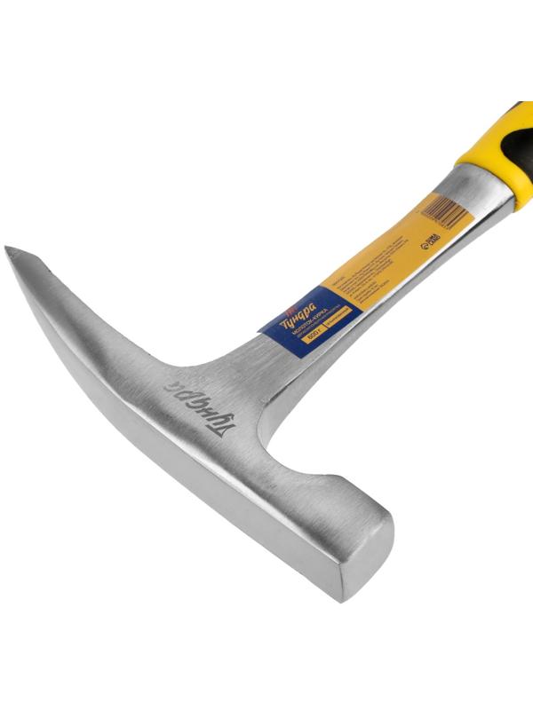 Молоток-кирка ТУНДРА ПРОФИ, цельнокованый, двухкомпонентная рукоятка, заостренный, 600 г
