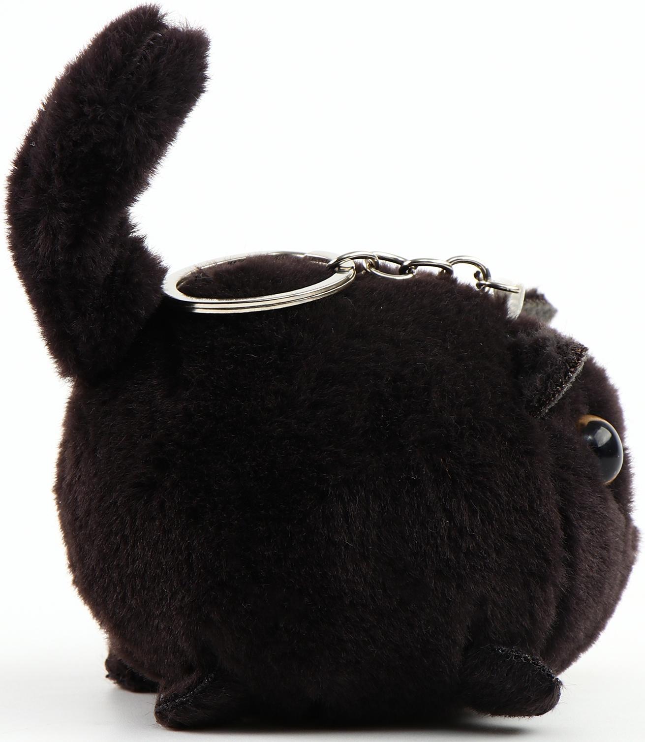 Мягкая игрушка «Кот» на брелоке, 8 см, цвет чёрный