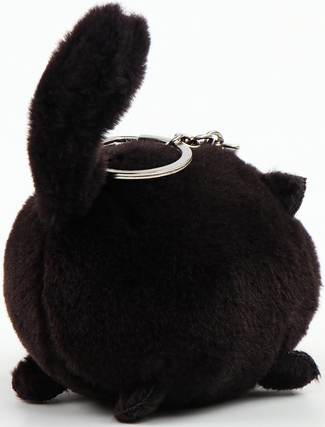 Мягкая игрушка «Кот» на брелоке, 8 см, цвет чёрный