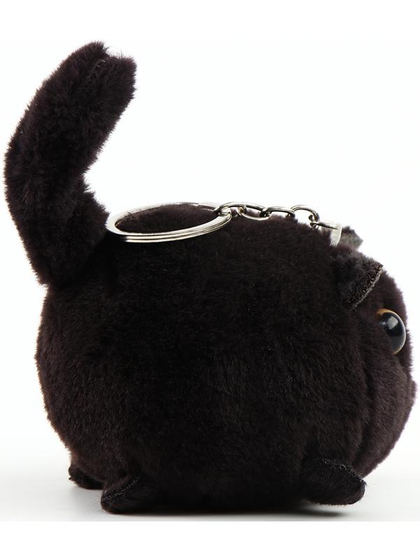 Мягкая игрушка «Кот» на брелоке, 8 см, цвет чёрный