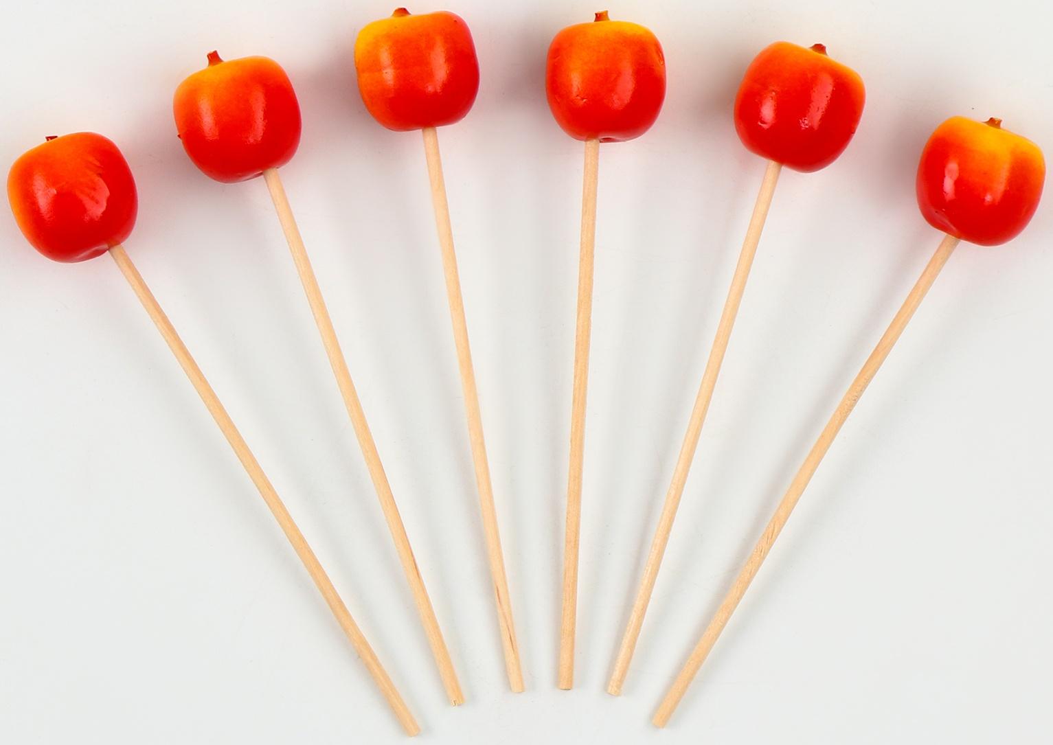 Шпажки «Яблочки», 11 см, набор 6 шт.