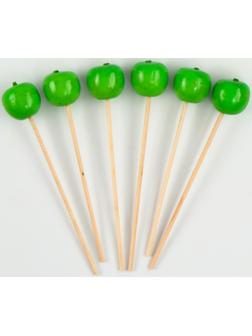 Шпажки «Яблочки», 11 см, набор 6 шт., цвет зелёный