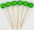 Шпажки «Яблочки», 11 см, набор 6 шт., цвет зелёный
