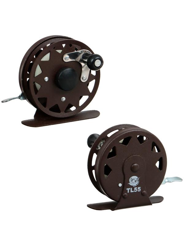 Катушка инерционная, металл, диаметр 5.5 см, цвет темно-коричневый, TL55
