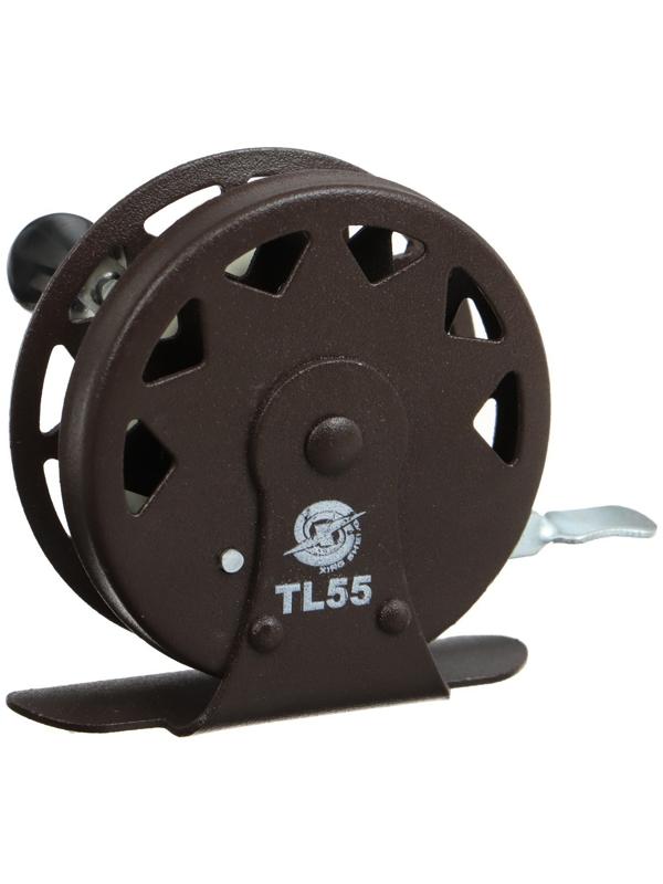 Катушка инерционная, металл, диаметр 5.5 см, цвет темно-коричневый, TL55