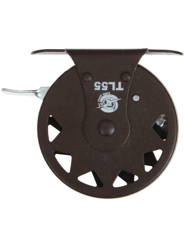 Катушка инерционная, металл, диаметр 5.5 см, цвет темно-коричневый, TL55