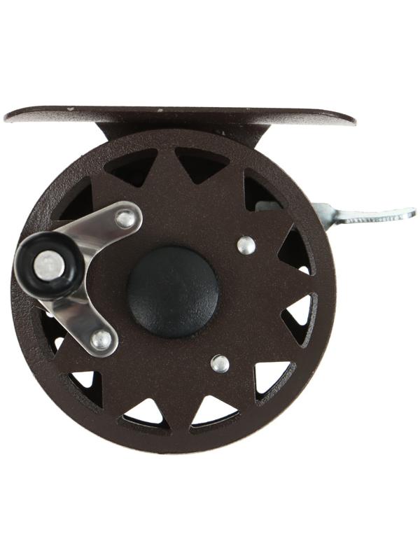 Катушка инерционная, металл, диаметр 5.5 см, цвет темно-коричневый, TL55
