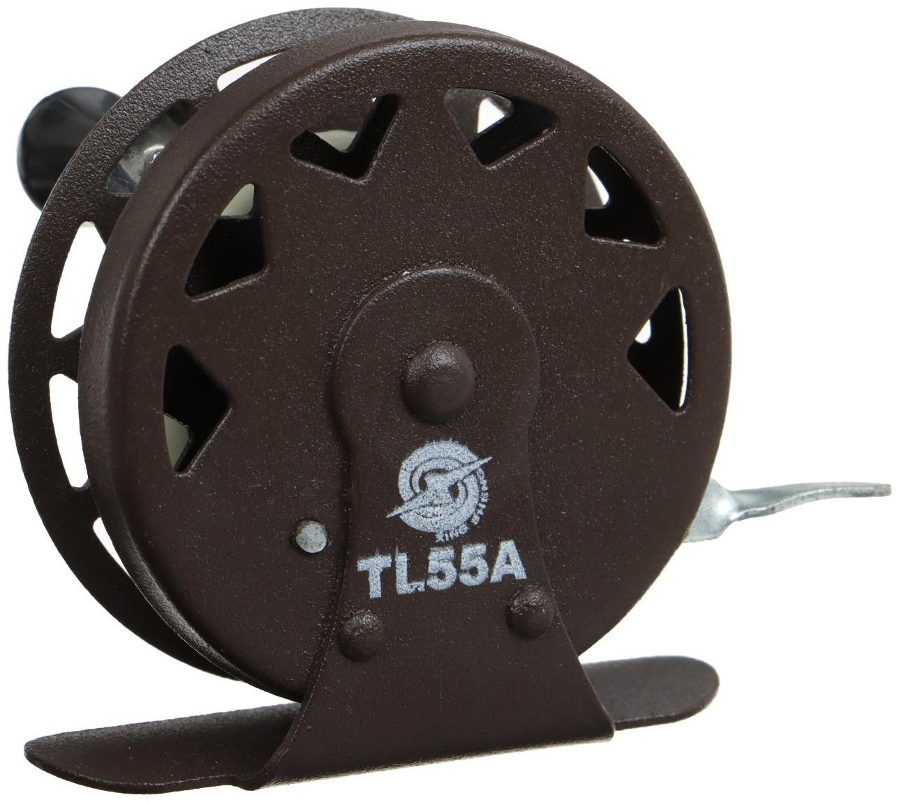 Катушка инерционная, металл, 2 подшипника, диаметр 5.5 см, цвет темно-коричневый, TL55A
