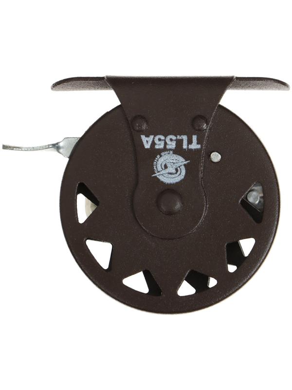Катушка инерционная, металл, 2 подшипника, диаметр 5.5 см, цвет темно-коричневый, TL55A