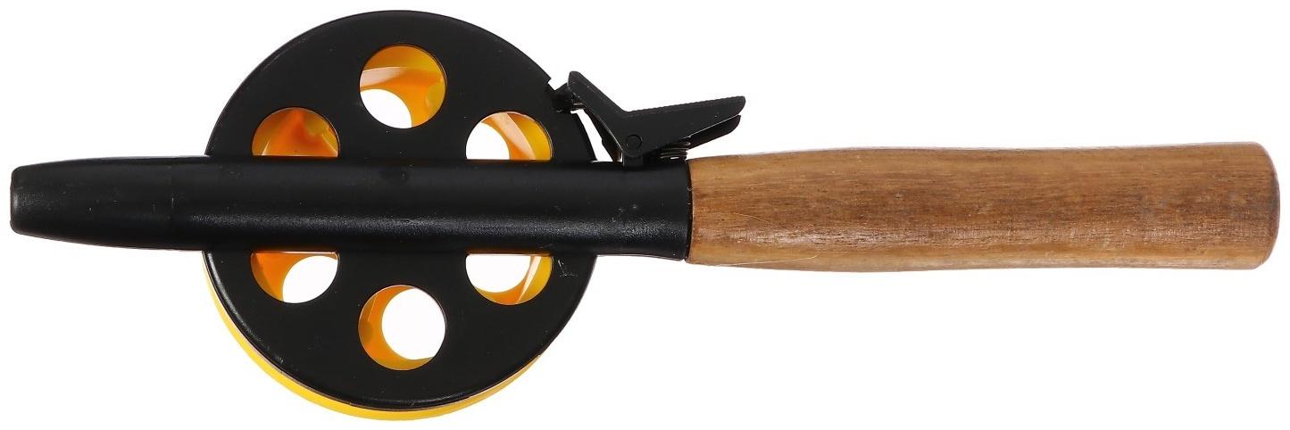 Удочка зимняя, ручка дерево, диаметр катушки 7.5 см, HFB-2M