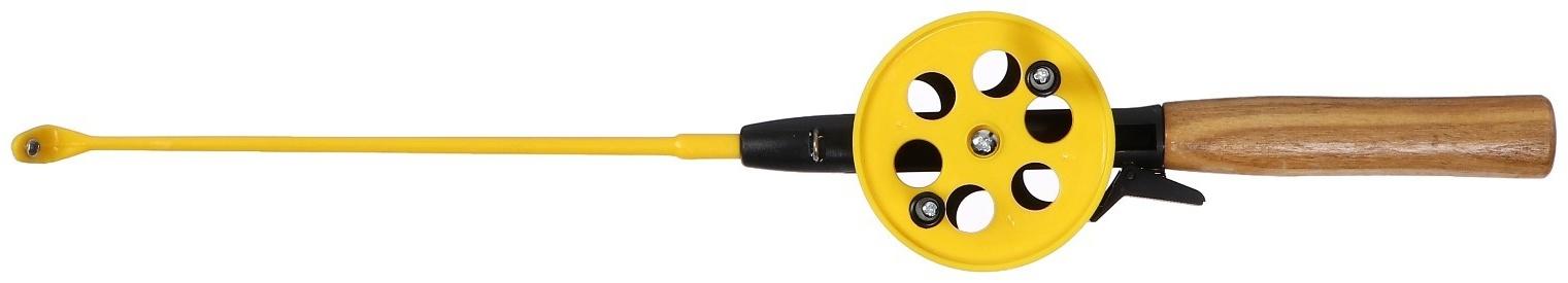 Удочка зимняя, ручка дерево, диаметр катушки 7.5 см, HFB-2M