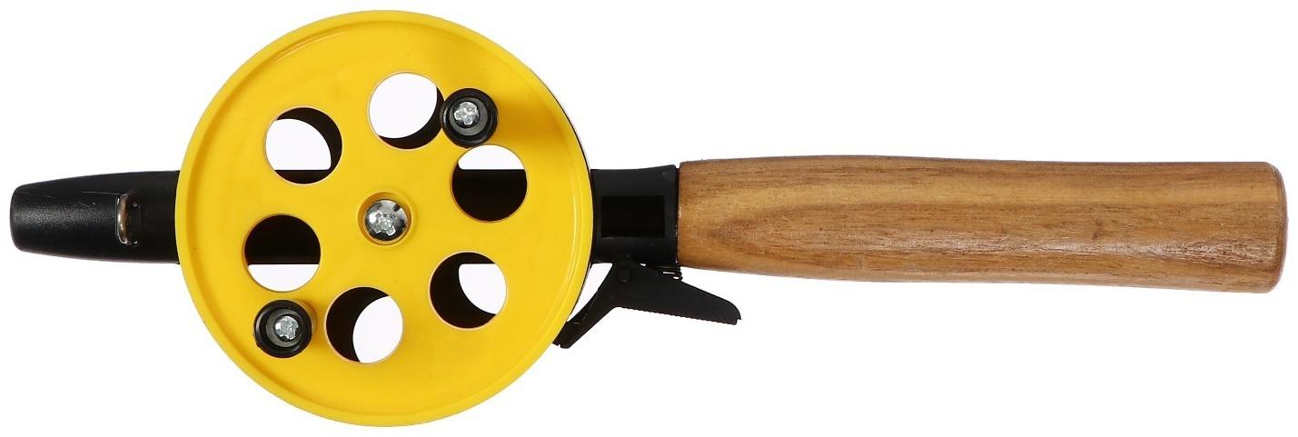 Удочка зимняя, ручка дерево, диаметр катушки 7.5 см, HFB-2M