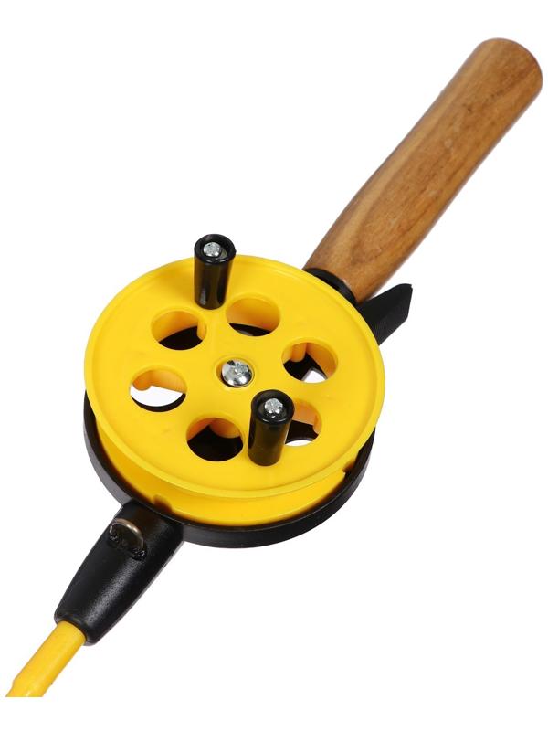 Удочка зимняя, ручка дерево, диаметр катушки 7.5 см, HFB-2M