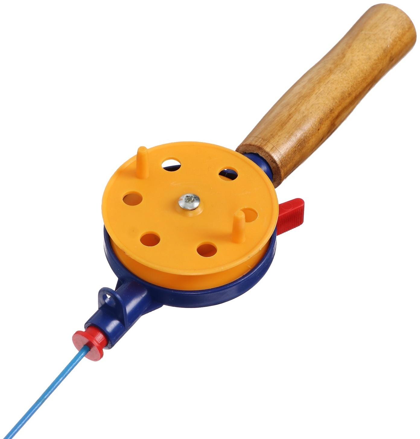 Удочка зимняя, ручка дерево, диаметр катушки 7 см, HFB-3M