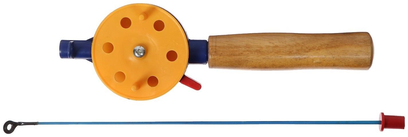 Удочка зимняя, ручка дерево, диаметр катушки 7 см, HFB-3M