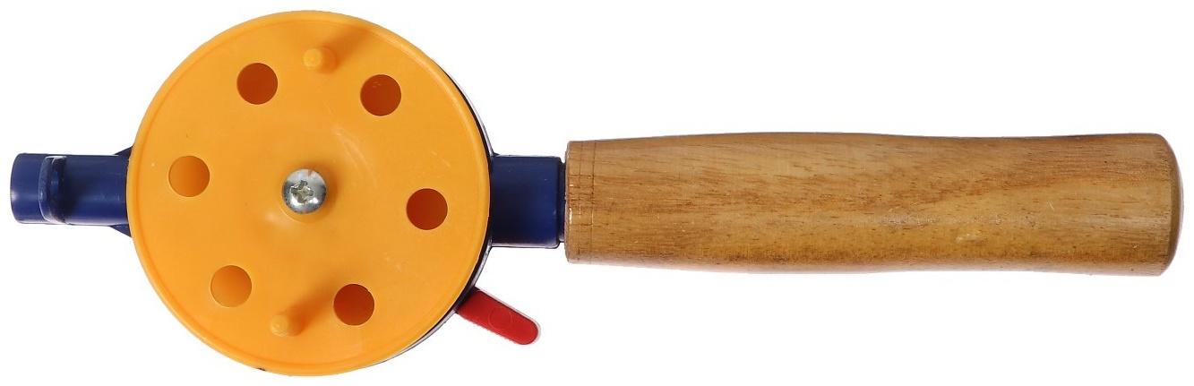 Удочка зимняя, ручка дерево, диаметр катушки 7 см, HFB-3M