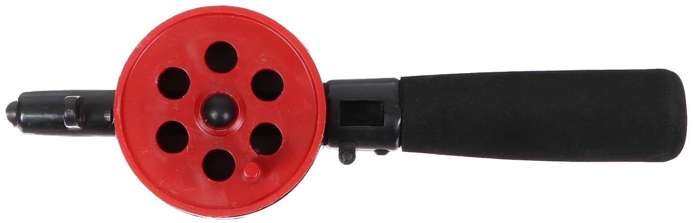 Удочка зимняя, ручка неопрен, диаметр катушки 5.5 см, катушка красная, HFB-8