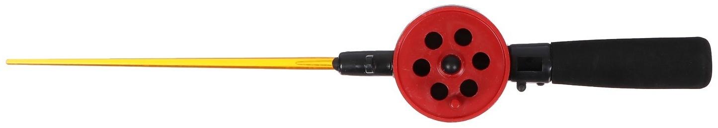 Удочка зимняя, ручка неопрен, диаметр катушки 5.5 см, катушка красная, HFB-8