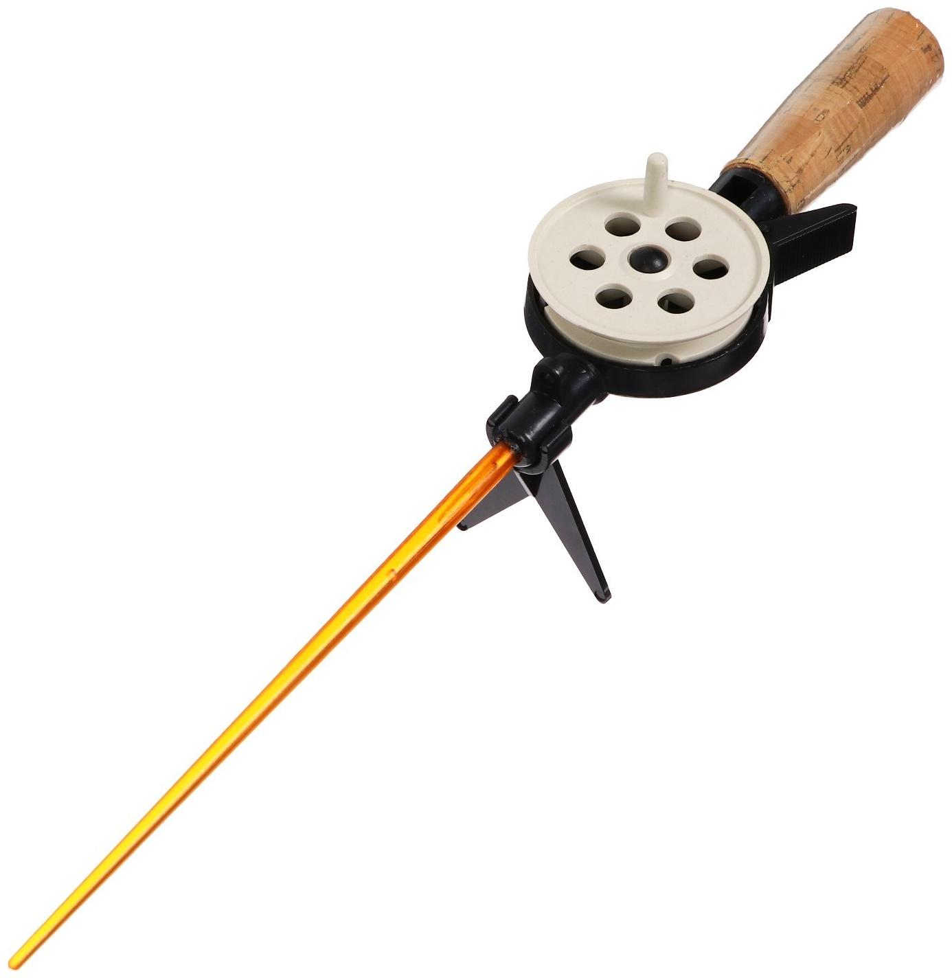 Удочка зимняя, ручка пробка длиной 70 мм, диаметр катушки 5.5 см, HFB-8X