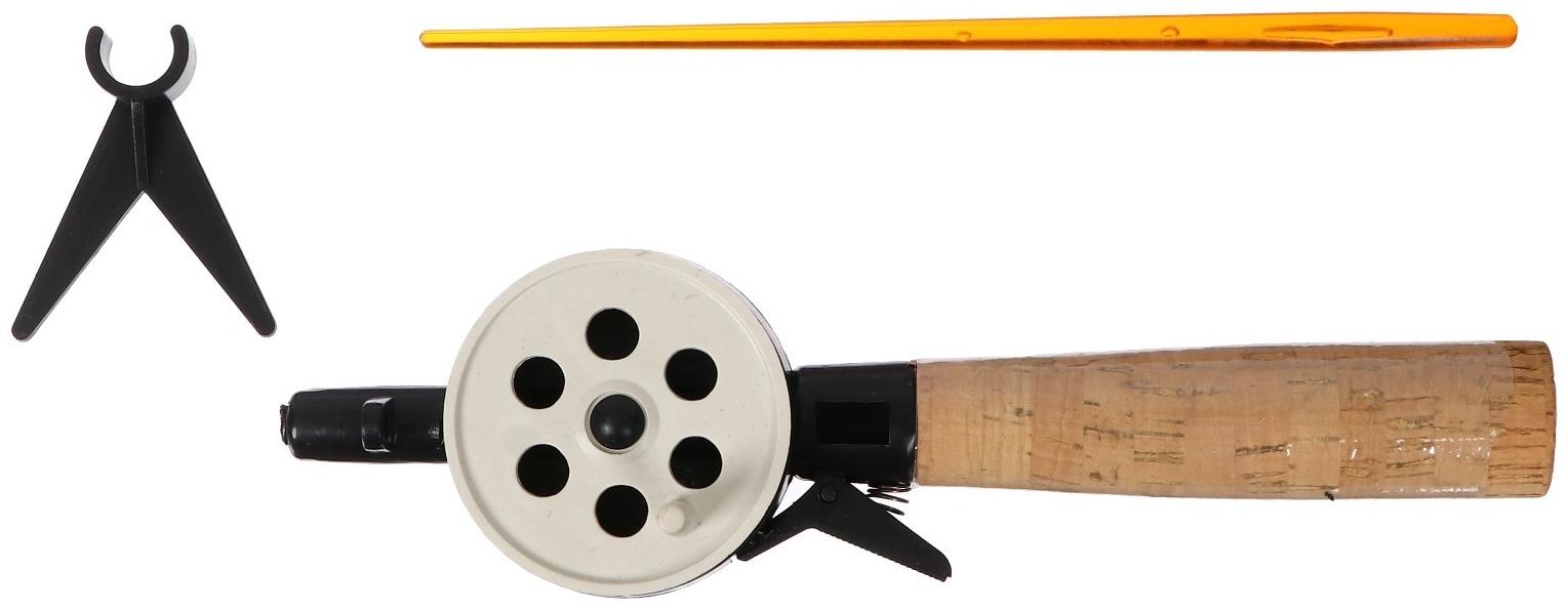 Удочка зимняя, ручка пробка длиной 100 мм, диаметр катушки 5.5 см, HFB-8X