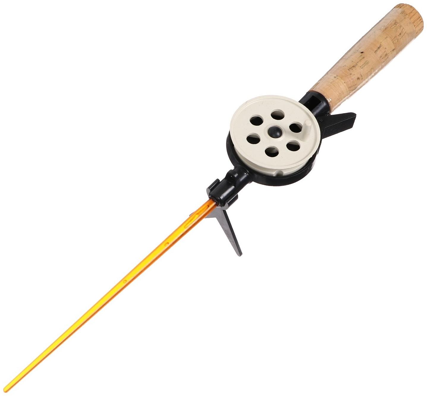 Удочка зимняя, ручка пробка длиной 100 мм, диаметр катушки 5.5 см, HFB-8X