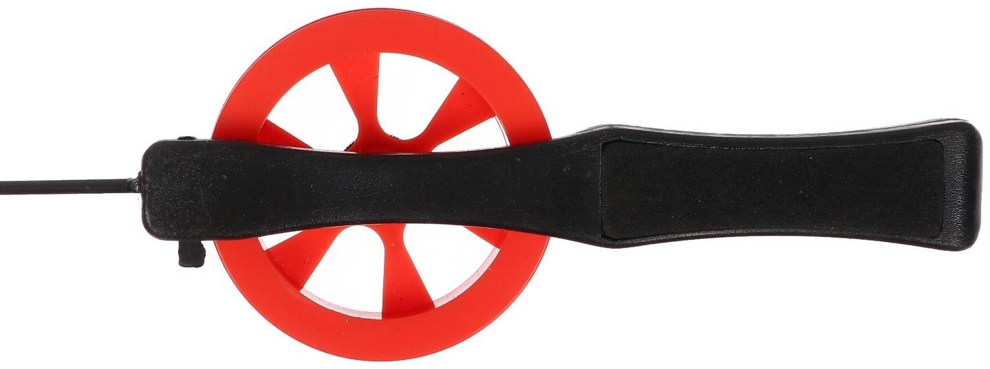 Удочка зимняя, ручка пластик, диаметр катушки 5.5 см, направляющая лески, красная, HFB-15