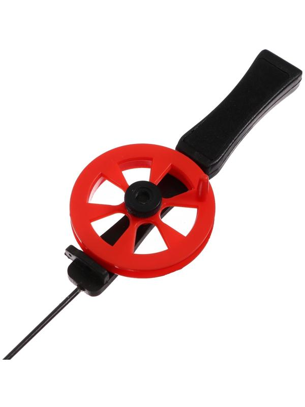 Удочка зимняя, ручка пластик, диаметр катушки 5.5 см, направляющая лески, красная, HFB-15