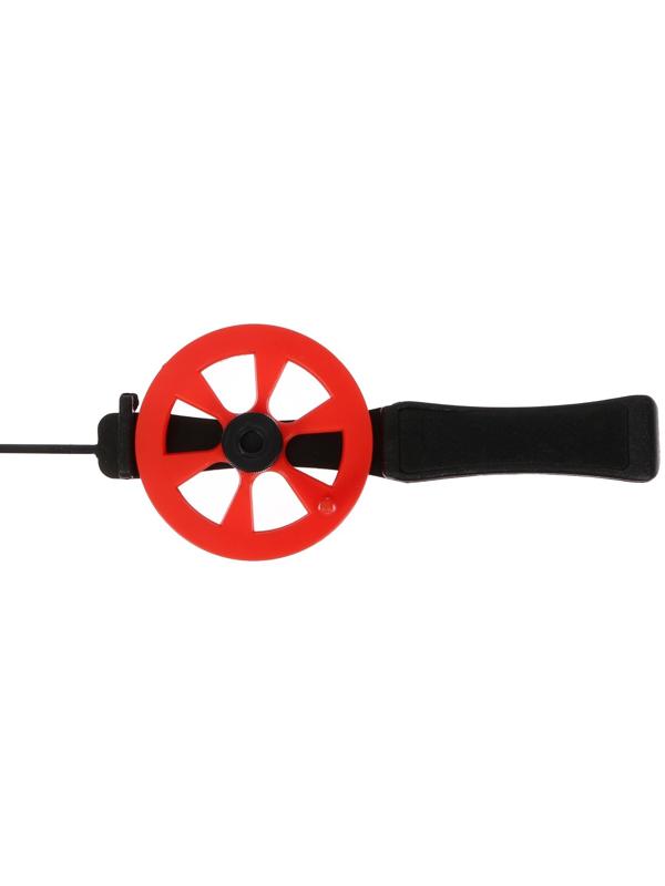 Удочка зимняя, ручка пластик, диаметр катушки 5.5 см, направляющая лески, красная, HFB-15
