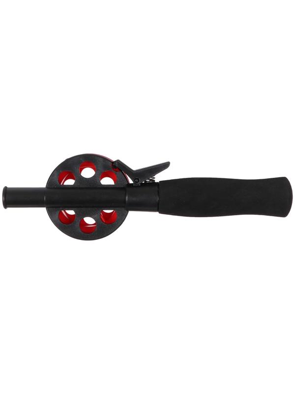 Удочка зимняя, ручка неопрен, диаметр катушки 5.5 см, длина 33 см, цвет красный, HFB-34