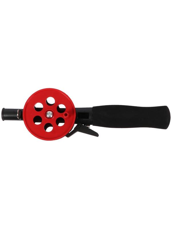 Удочка зимняя, ручка неопрен, диаметр катушки 5.5 см, длина 33 см, цвет красный, HFB-34