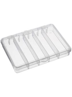 Контейнер под рыболовные принадлежности, маленький, 5 отделений, 11.5х9.5х2 см