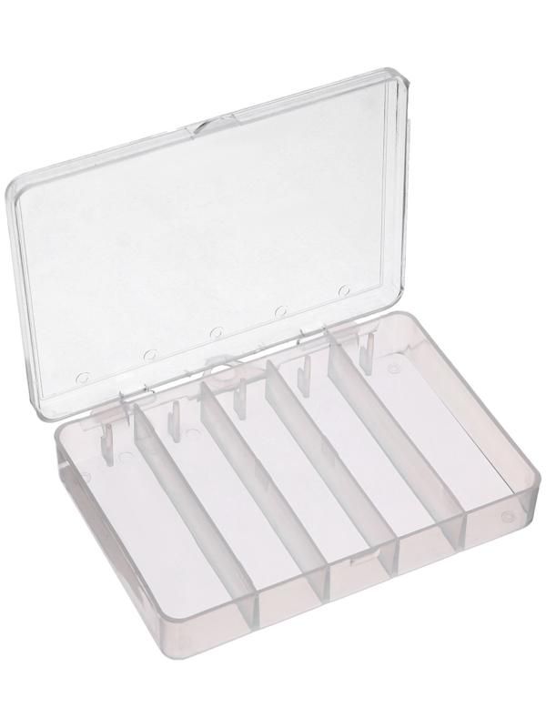 Контейнер под рыболовные принадлежности, маленький, 5 отделений, 11.5х9.5х2 см