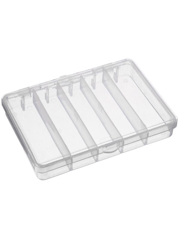 Контейнер под рыболовные принадлежности, маленький, 5 отделений, 11.5х9.5х2 см