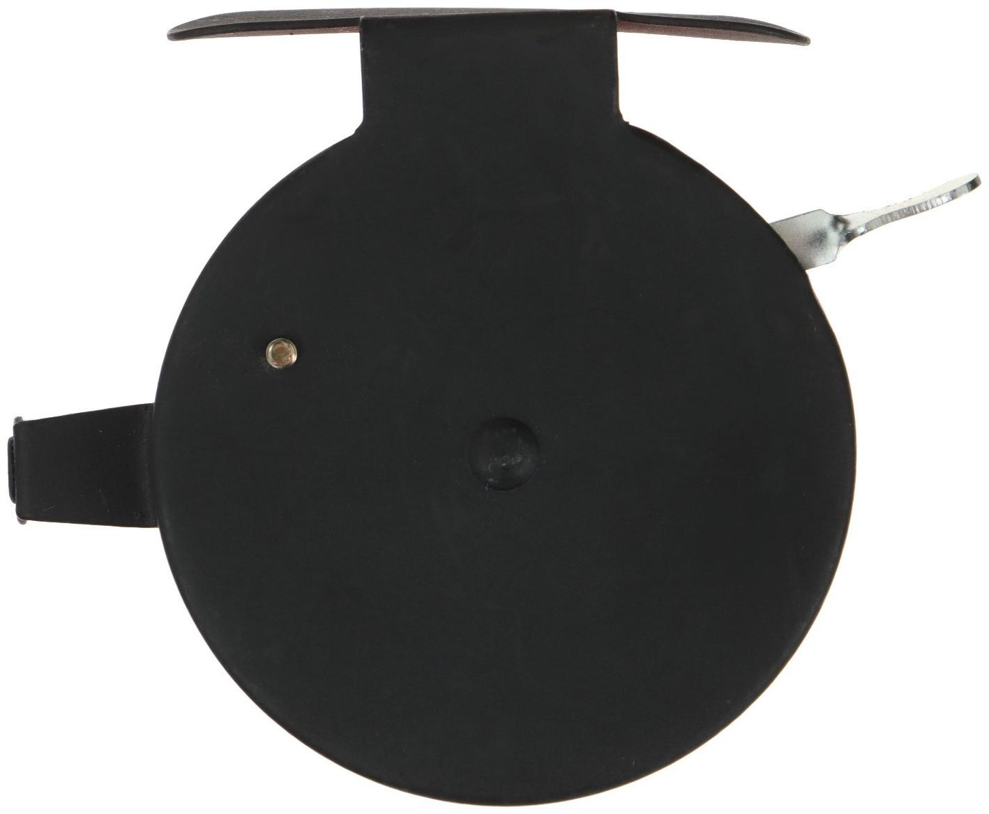 Катушка инерционная, металл пластик, диаметр 6.5 см направляющая лески, черно-красный, 801D