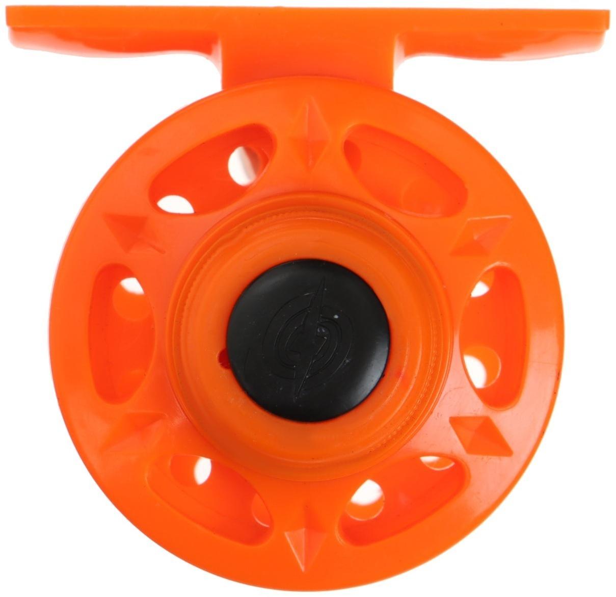 Катушка инерционная, пластик, диаметр 5 см, цвет оранжевый, 108