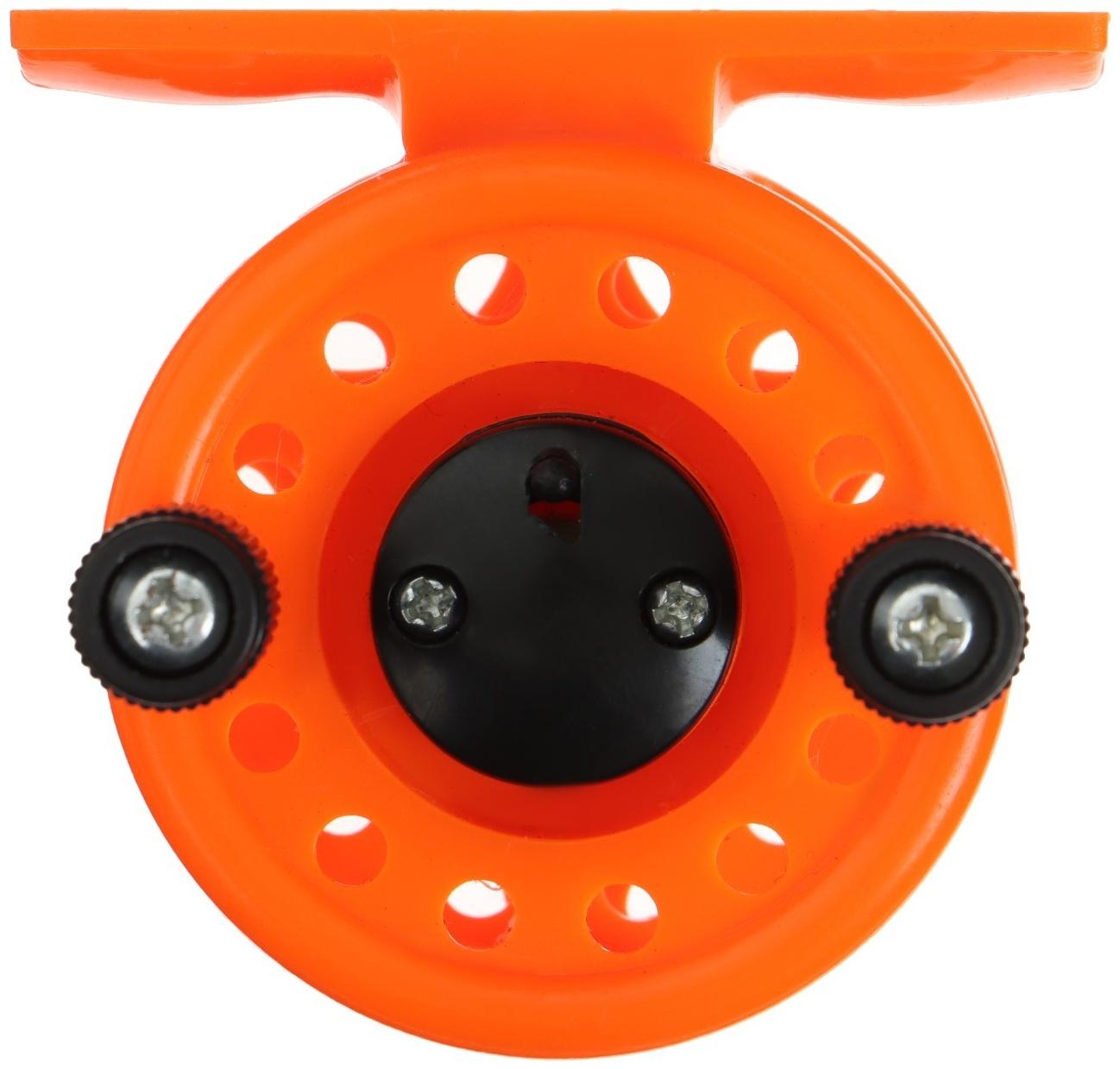 Катушка инерционная, пластик, диаметр 5 см, цвет оранжевый, 108