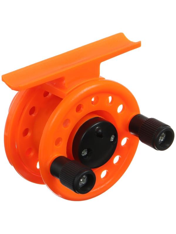 Катушка инерционная, пластик, диаметр 5 см, цвет оранжевый, 108