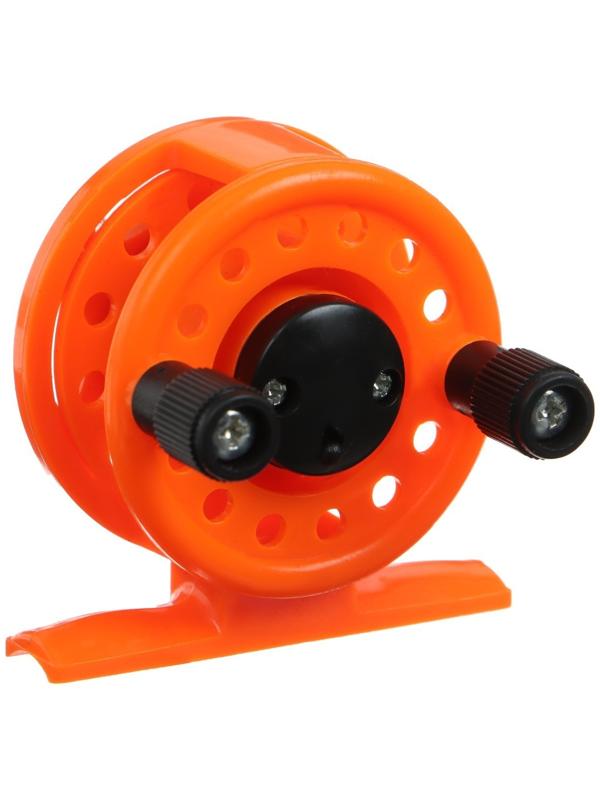Катушка инерционная, пластик, диаметр 5 см, цвет оранжевый, 108