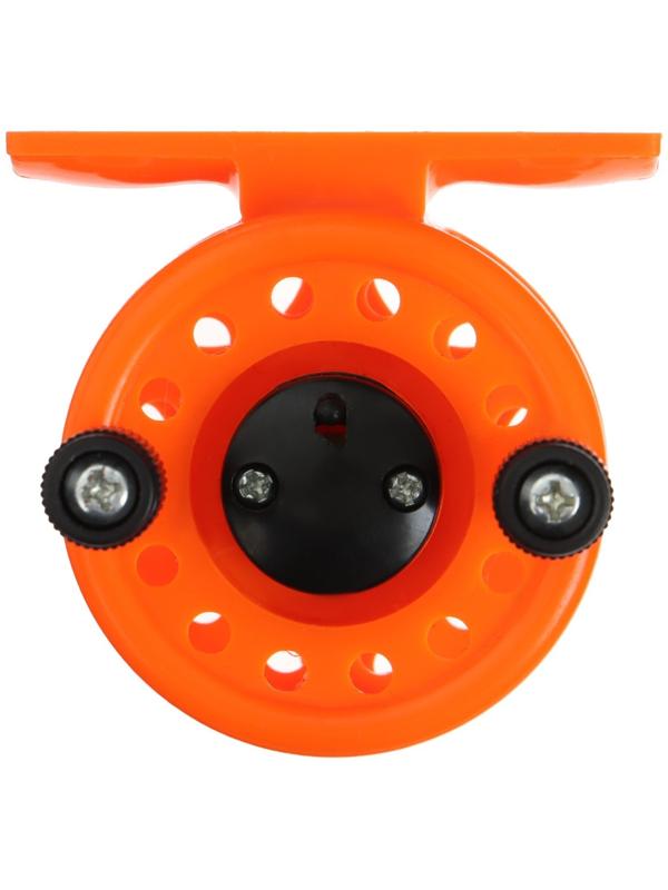 Катушка инерционная, пластик, диаметр 5 см, цвет оранжевый, 108