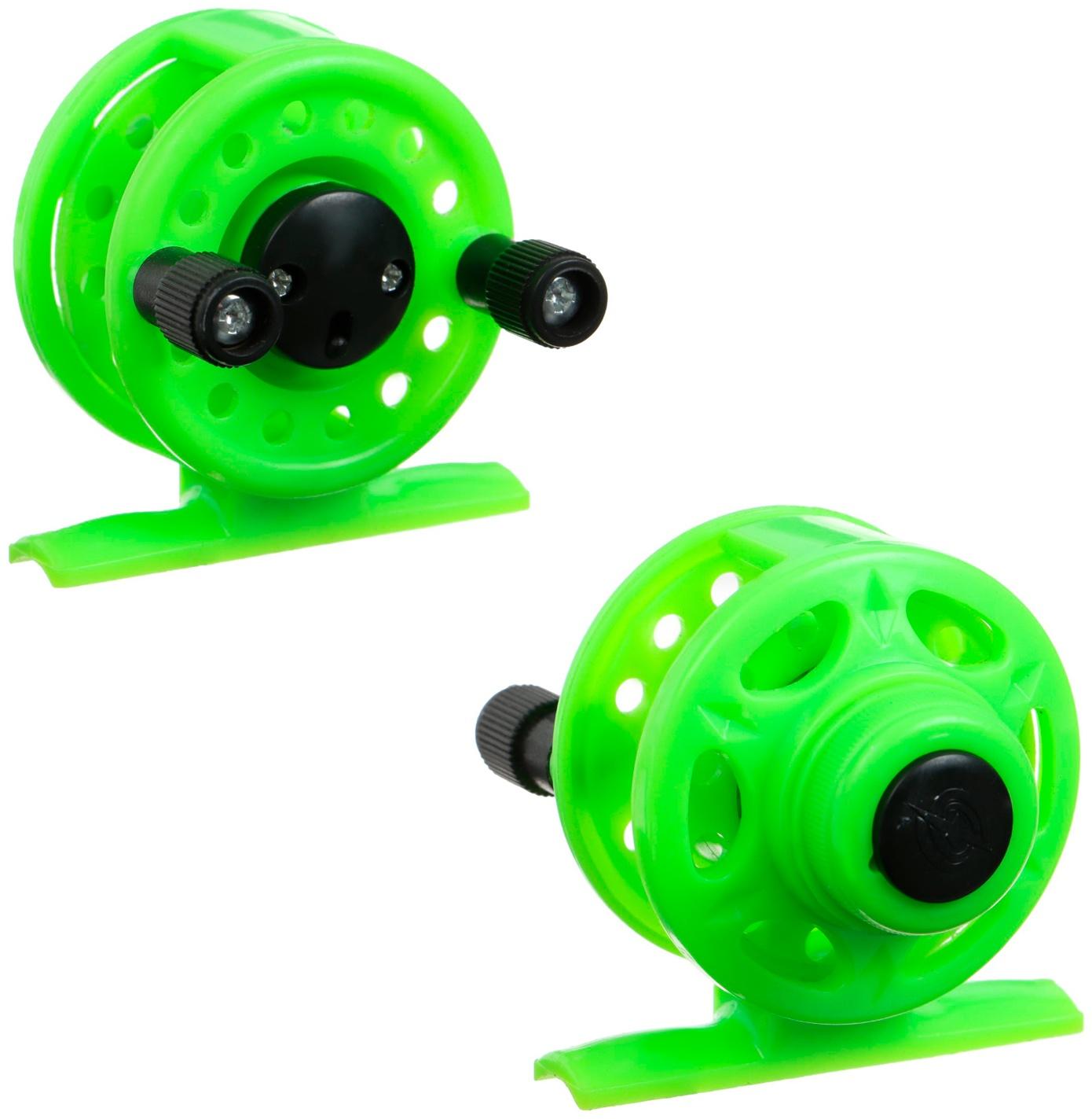 Катушка инерционная, пластик, диаметр 5 см, цвет салатовый, 108