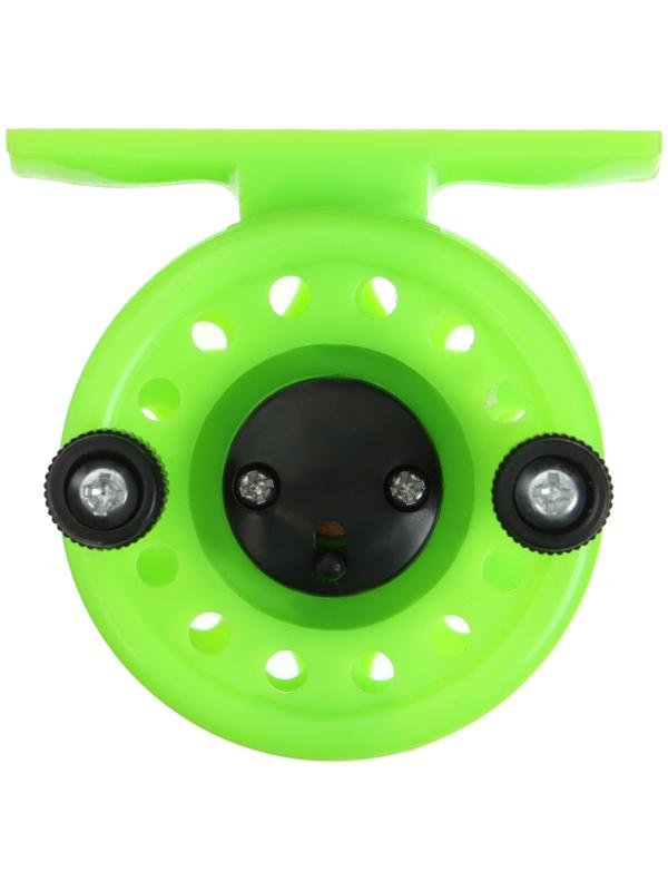 Катушка инерционная, пластик, диаметр 5 см, цвет салатовый, 108